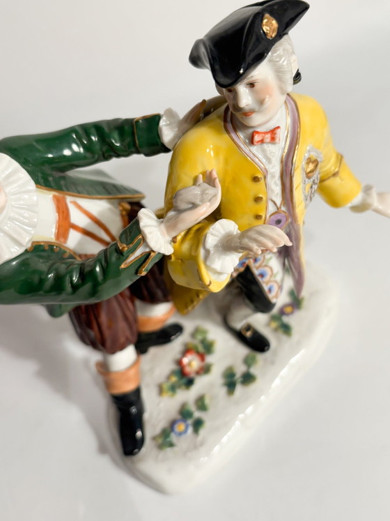 19th Century Ludwigsburg Polychrome Porcelain Group Sculpture – Rococo (photo 10 of 14)