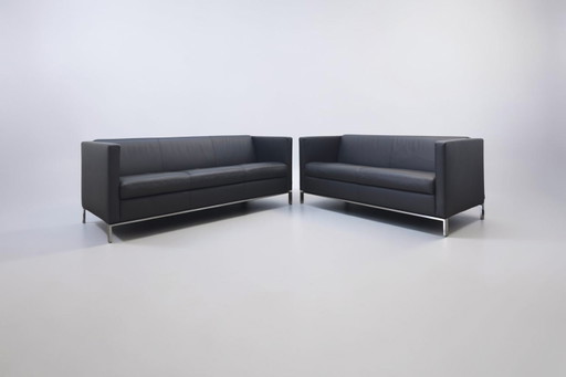 Walter Knoll Foster Set Schwarz Designersofa Ledersofa Couch 
