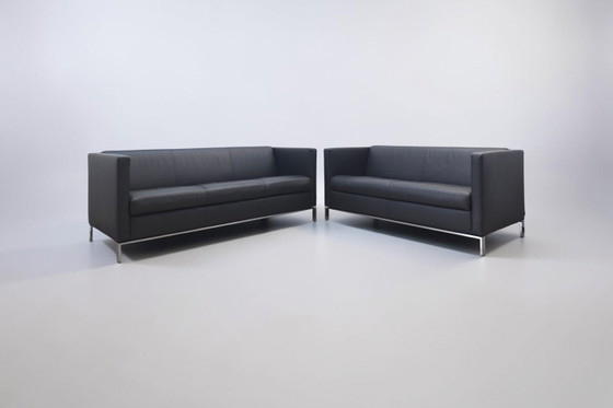 Image 1 of Walter Knoll Foster Set Black Designer Sofa Leather Sofa Couch