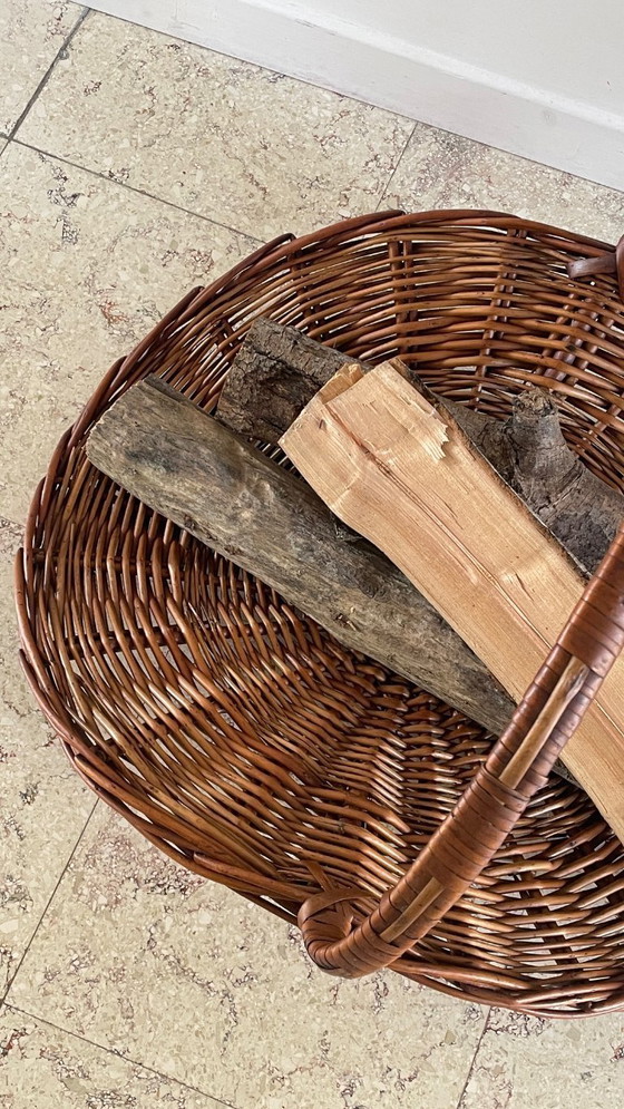 Image 1 of Vintage Rattan Log Basket