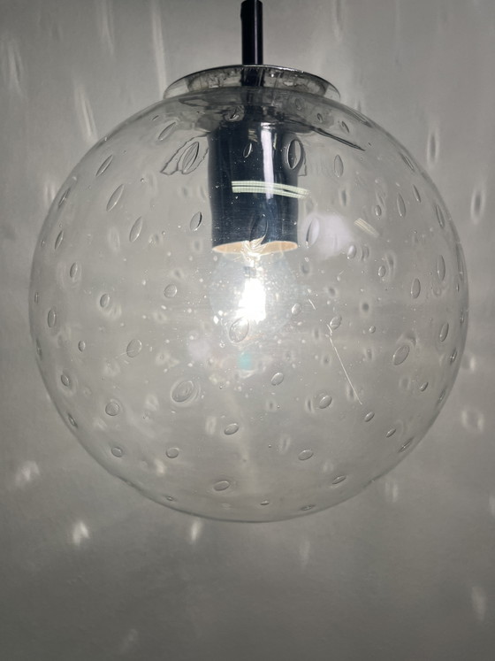 Vintage RAAK Amsterdam Bubble Glass Globe Hanglamp – Dutch Design jaren 70 – Hanglampen, Metal (photo 3 of 15)