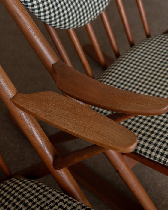 Image 1 of Vintage Deense teakhouten schommelstoelen set van 2 - model 182 van Frank Reenskaug voor Bramin, jaren 1950