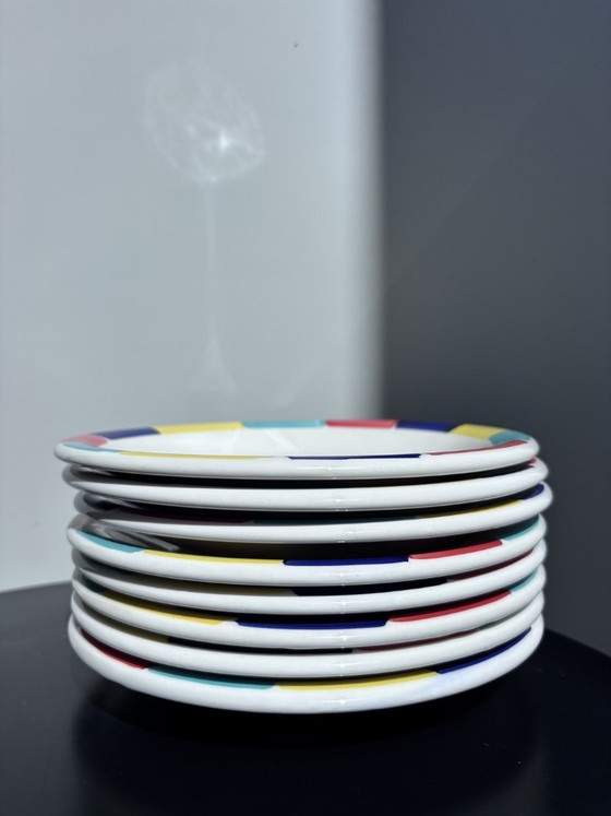 Image 1 of Servizio da tavola vintage italiano da 12 pezzi con design Memphis (anni '80)