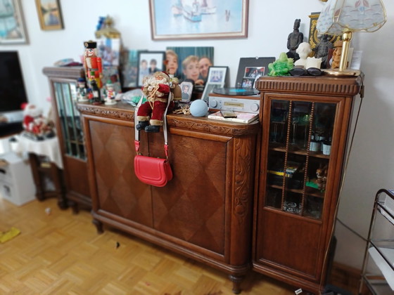 Image 1 of Dressoir/buffetkast met vitrines, historiserend/art nouveau