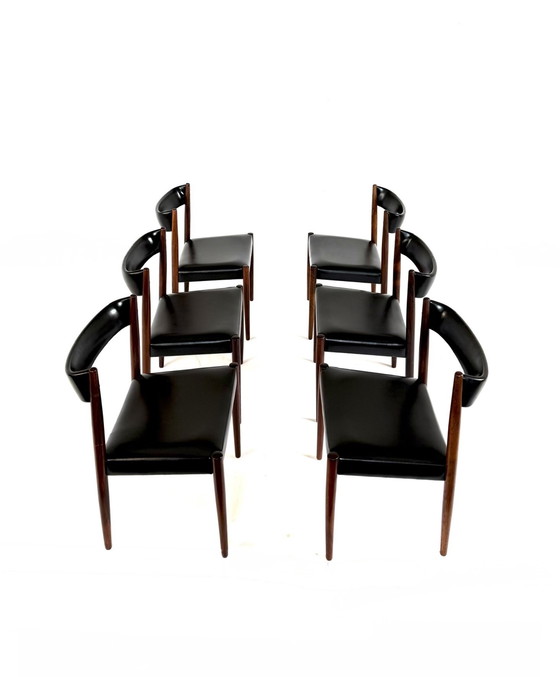 Image 1 of Ensemble de 6 chaises de salle à manger danoises vintage des années 60