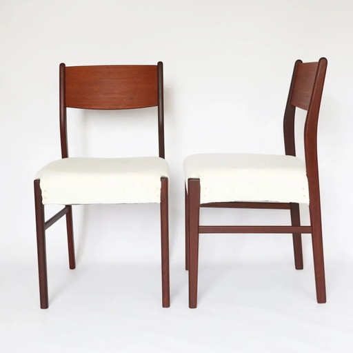 Ensemble vintage de chaises de salle à manger en teck tissu Teddy