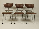 6 x Chaises Vintage en cuir Skai, 60s - 70s