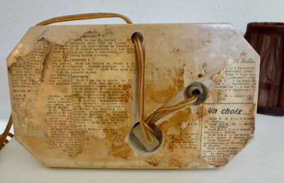 Image 1 of 2 lampes de table vintage sur socle en marbre.