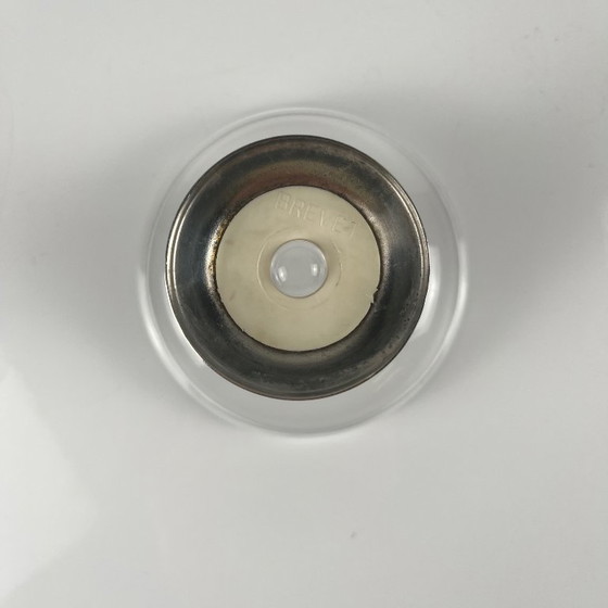 Image 1 of Juego de 10 vasos para postre/helado, de vidrio y metal (¿plata?), 1970