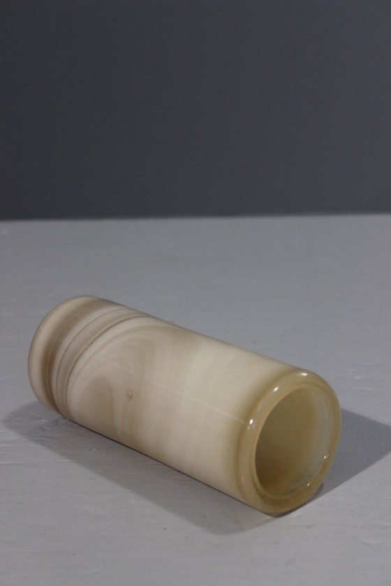 Image 1 of Roller vase alabaster style Maure Vieil Bob Le Bleis Mandelieu 1970s