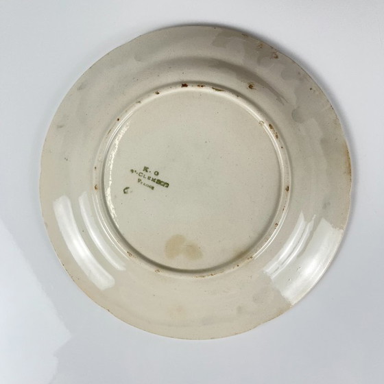 Image 1 of Set aus 4 KG St. Clément Barbotine Obsttellern (Kirsche, Mirabelle, Traube, Birne), Ende des 19. bis Anfang des 20. Jahrhunderts