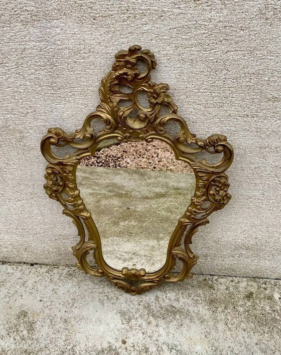 Image 1 of Antique Baroque Mirror in Gilded Wood
