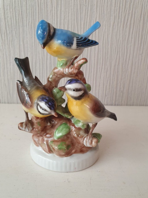 Statuetta in porcellana – 3 Cinciallegre – Gerold Porzellan Bavaria – decoratieve objecten, Porcelain