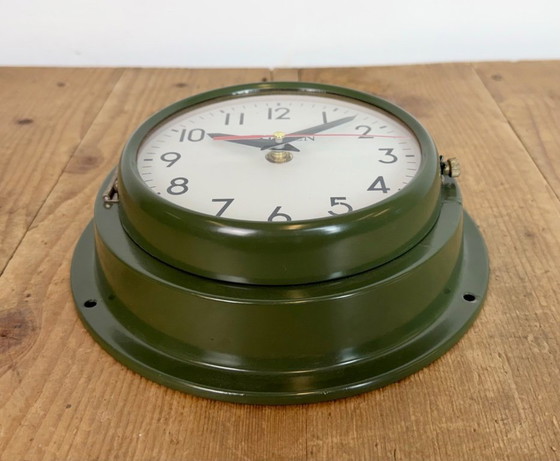 Image 1 of Vintage Green Citizen Ships Wall Clock, 1980s