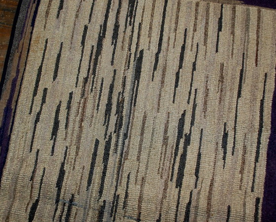 Image 1 of Handgemaakt antiek Amerikaans gehaakt tapijt 94 cm x 158 cm (3.1' x 5.2') uit de jaren 1900 - 1B502