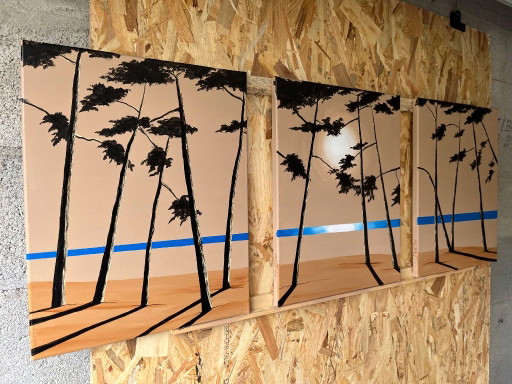 Acrylic Triptych 120x50 – schilderijen tekeningen, Canvas (photo 2 of 16)