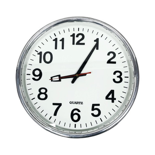 Orologio da parete classico rotondo al quarzo - anni '90, diametro 39 cm, funzionante. – klokken, Glass, Plastic