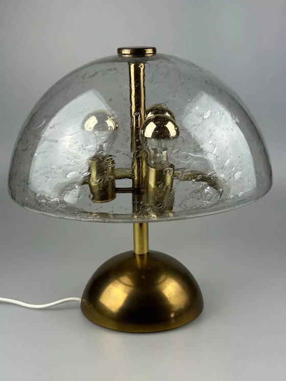 Image 1 of Lampe de table des années 60 70 Von Doria Leuchten Germany Verre & laiton Space Age