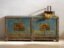 Antique entrance sideboard in blue and yellow (c.1920) (photo 9 of 40)