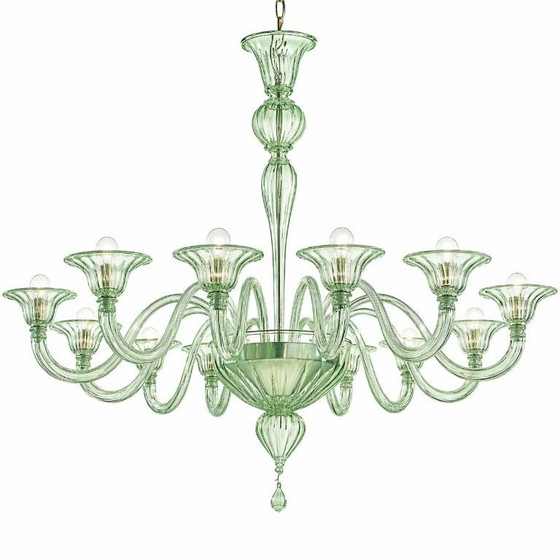 Image 1 of Contemporary Modern Elegant "Rigadin" Murano Glass Chandelier