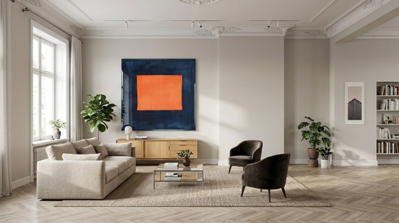 Wabi Sabi Abstract Neon Orange 95×95 cm | Fine Art on 5 mm Acrylic Glass | Exhibition Piece – Art Prints (photo 3 of 6)