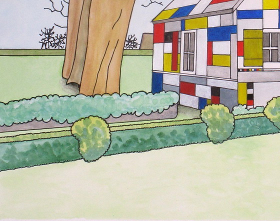 Image 1 of The 'Mondriaan' House (hand-painted)