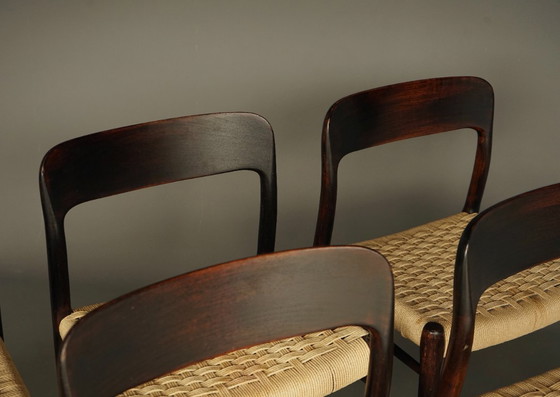 Image 1 of Model 75 Chairs in Beech by Niels Otto Møller for J.L. Moller, 1960s, Set of 6