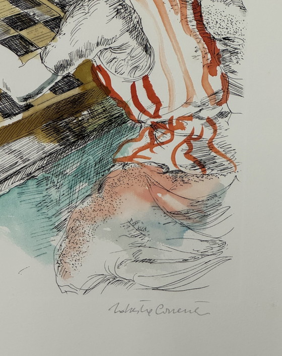 Image 1 of Gravure de Roberta Correnti, 50 x 70 cm, jeu d'échecs, figuratif