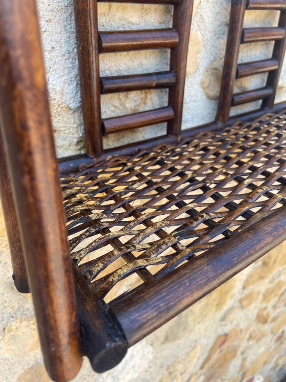 Image 1 of Vintage wandplank van bamboe en rotan uit het midden van de 20e eeuw, jaren 60.