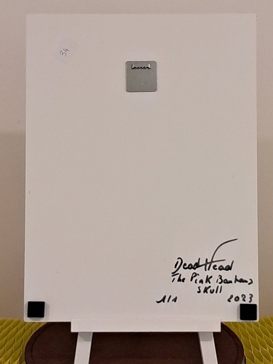 Image 1 of DEAD HEAD - The Pink Bauhaus Skull - Aluminum Print