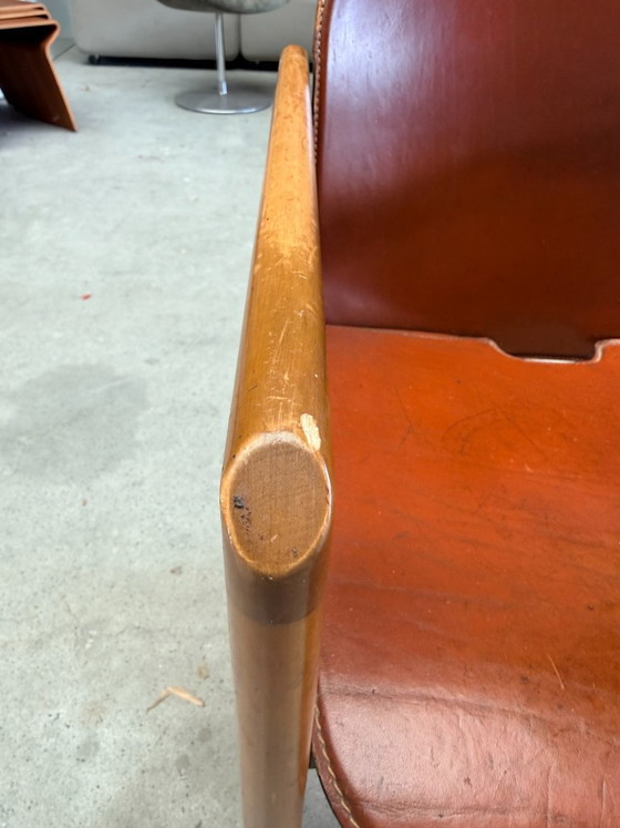 Sedia Vintage B&B Italia Dialogo Afra & Tobia Scarpa – Poltrone, Leather, Wood (photo 12 of 13)