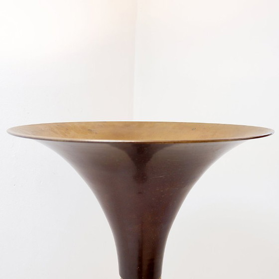 Image 1 of Art-Deco-Stehlampe aus bronziertem Metall und Messing im Stil von Pietro Chiesa, 1940er Jahre