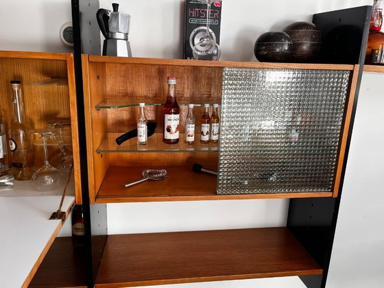 Image 1 of Sistema a parete vintage scandinavo con bar - design anni '60