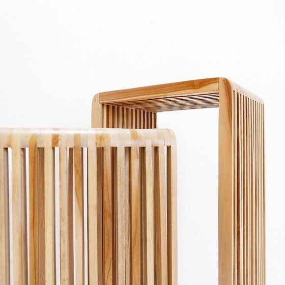 Image 1 of Pareja de jardineras nido de madera con listones