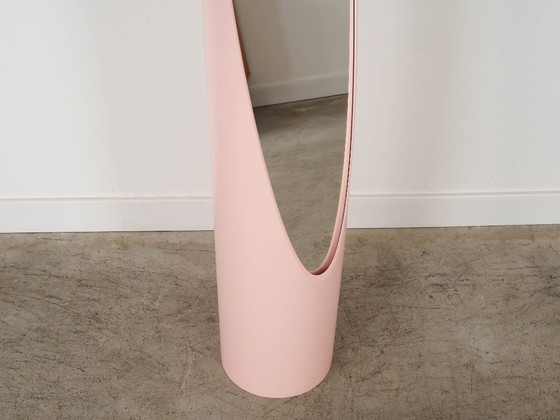 Image 1 of Lipstick mirror, pink, Italian design, 1970s, designer: Rodolfo Bonetto