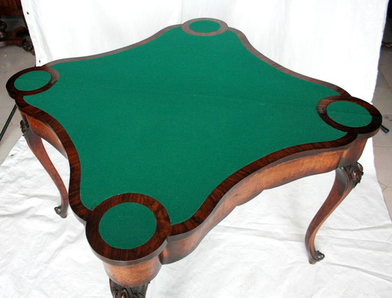 Image 1 of Engelse laat 18e-eeuwse speeltafel openklapbaar