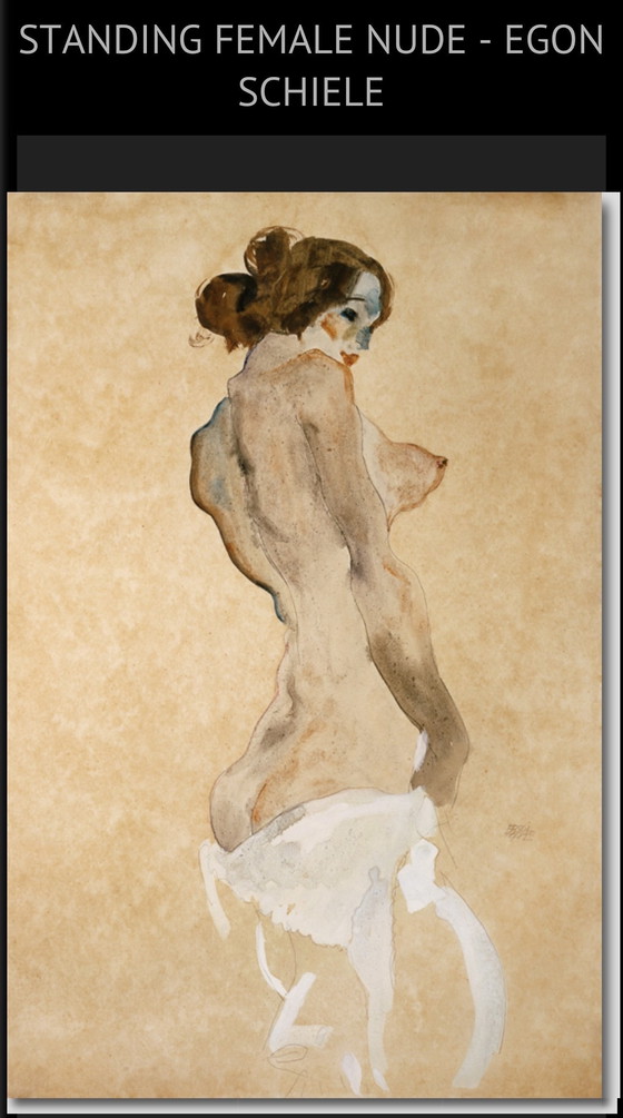 Image 1 of Egon Schiele: “Desnudo femenino de pie”.