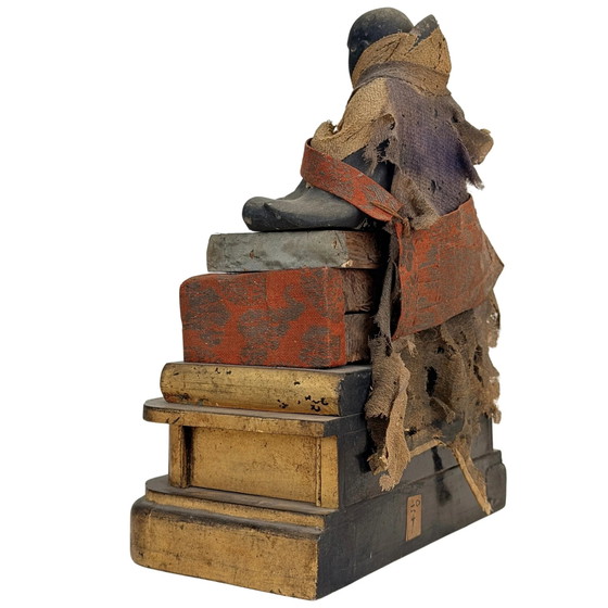 Antieke Japanse Nichiren Daishonin – Meiji – circa 1870–1900 – Beeldhouwkunst, Wood, Textile (photo 11 of 11)