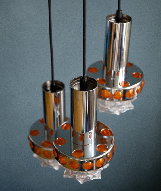 Image 1 of Suspension massive Space Age Orange à cascade