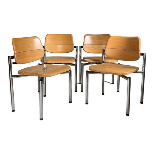 Vintage office chairs Martin Stoll – eetkamerstoelen, Chrome