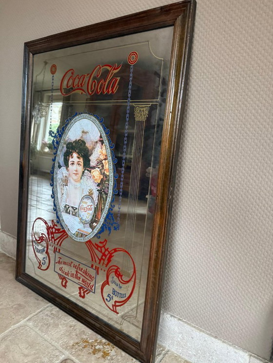 Image 1 of Magnifique miroir Coca-Cola vintage