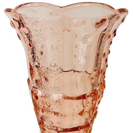 Image 1 of Art-Deco-Vase Scailmont, rosafarbenes Glas, 1930er Jahre