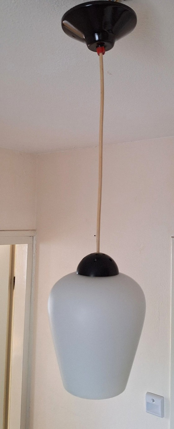 Image 1 of Lampada lampadario - Design olandese - Philips - Louis Kalff - Vetro satinato - Anni '50/60