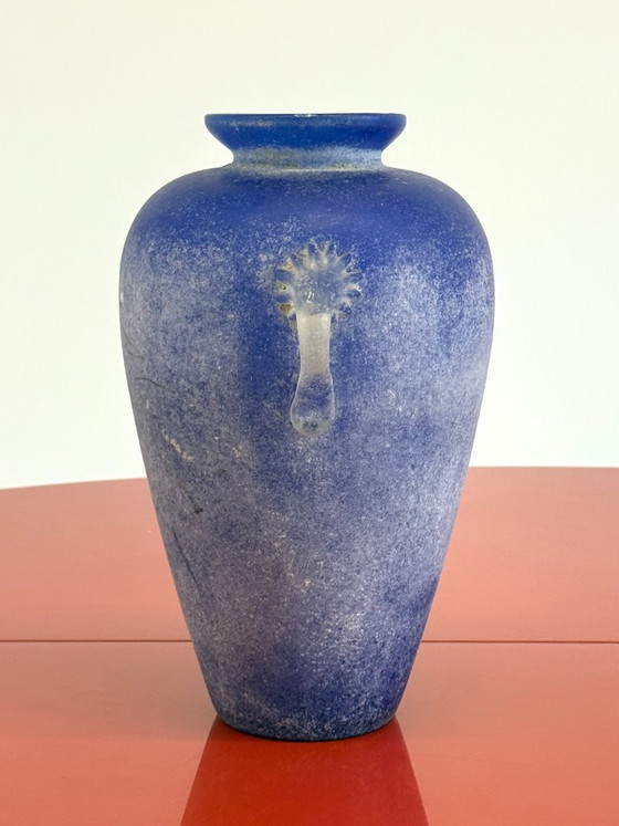 Image 1 of Vintage Murano amphora vase cobalt blue