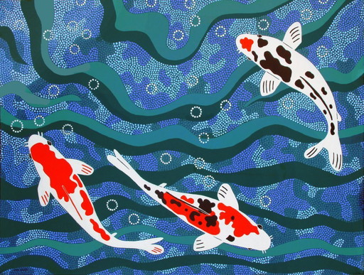 Erica Muizer- Be with me (Aboriginal) schilderij van Kooijkarpers