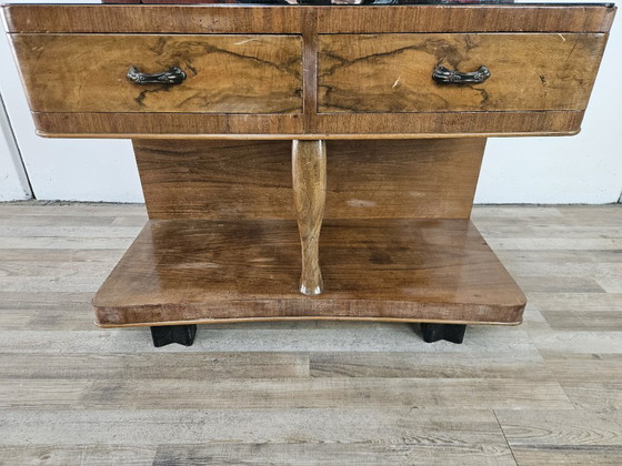 Image 1 of Art-Deco-Schminktisch mit großem Spiegel