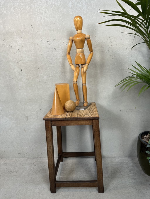 Vintage set of drawing models (space figures and XL anatomical drawing model)