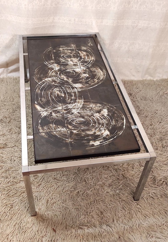 Image 1 of Couchtisch aus Keramik und Metall, signiert Belarti – 1960er/70er Jahre