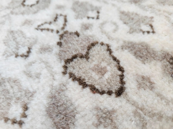 Image 1 of Handgeknüpfter, runder Orientteppich aus Wolle mit Blumenmuster, Kayseri-Creme, 200 x 200 cm
