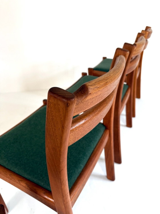 4x restored Dining chair, Dyrlund ‘70, Wood, Wool, Brown (photo 11 of 12)